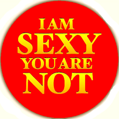 I am sexy you are not Button